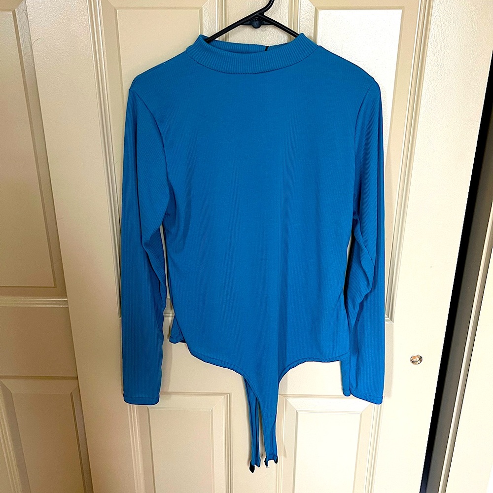 Rib Knit High Neck Long Sleeve Bodysuit